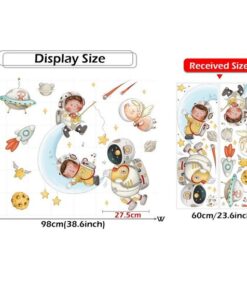 Stickers Chambre Garçon - Petits Astronautes dans l'Espace