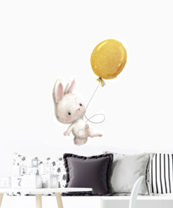 Stickers Géant Lapin Sticker mural Lapin Ballon jaune