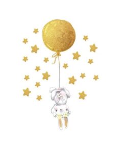 Lapin ballon jaune tête en bas