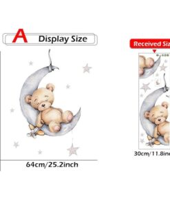 Alternative view of Stickers Chambre Garçon - Petit Ours et 2 Lapins Ballons Bleus