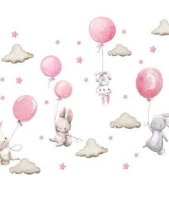 Alternative view of Stickers Muraux Lapin Dans Les Nuages