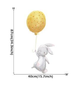 Stickers Chambre Bébé - Petit Lapin Mignon avec 2 Ballons Jaunes Stickers Chambre Bébé - Petit Lapin Mignon avec 2 Ballons Jaunes