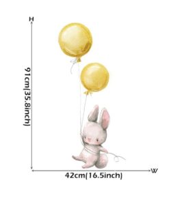 Stickers Chambre Bébé - Petit Lapin Mignon avec 2 Ballons Jaunes Stickers Chambre Bébé - Petit Lapin Mignon avec 2 Ballons Jaunes