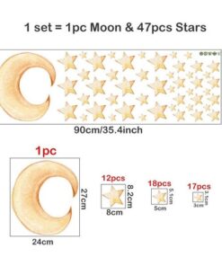 Stickers Chambre Fille - Nuages Rose Pâle et Etoiles