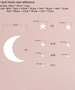 Stickers Chambre Bébé - Etoiles et Lune, Ciel Etoilé Stickers Chambre Bébé - Etoiles et Lune, Ciel Etoilé