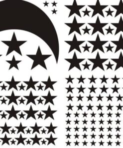 Stickers Chambre Fille - Etoiles et Lune Dorées