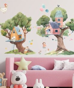 Alternative view of Stickers Chambre Bébé - Cabanes dans les Arbres