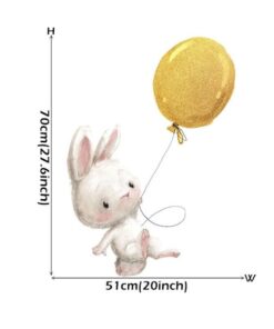 Stickers Chambre Bébé - Petit Lapin Mignon avec 2 Ballons Jaunes Stickers Chambre Bébé - Petit Lapin Mignon avec 2 Ballons Jaunes