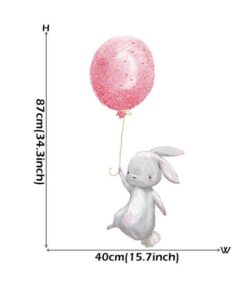 Stickers Chambre Fille - Petit Ours et 2 Lapins Ballons Rose Pâle Stickers Chambre Fille - Petit Ours et 2 Lapins Ballons Rose Pâle