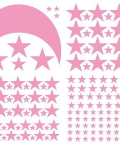Stickers Chambre Fille - Etoiles et Lune Dorées