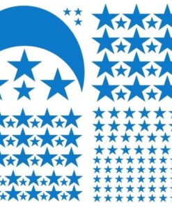 Stickers Chambre Fille - Etoiles et Lune Dorées