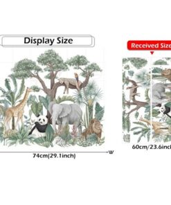 Stickers Chambre Bébé - Jungle Tropicale Savane Panda Stickers Chambre Bébé - Jungle Tropicale Savane Panda