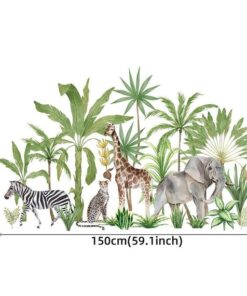 Stickers Chambre Bébé - Jungle Tropicale Savane Panda Stickers Chambre Bébé - Jungle Tropicale Savane Panda