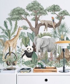 Alternative view of Stickers Chambre Bébé - Jungle Tropicale Eléphant