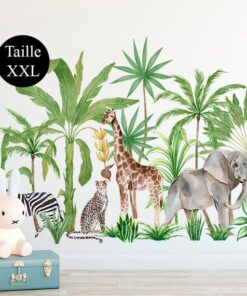 Stickers Chambre Bébé - Jungle Tropicale Savane Panda Stickers Chambre Bébé - Jungle Tropicale Savane Panda