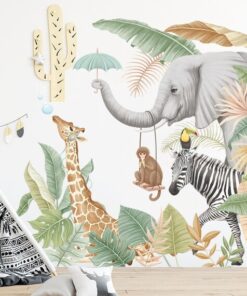 Stickers Chambre Bébé - Animaux Savane Eléphant
