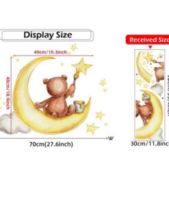 Alternative view of Stickers Chambre Bébé - Ours Lune Peinture