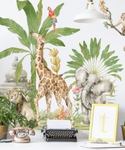 Stickers Chambre Bébé - Jungle Tropicale Perroquet Stickers Chambre Bébé - Jungle Tropicale Perroquet