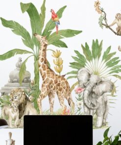 Stickers Chambre Bébé - Jungle Tropicale Perroquet Stickers Chambre Bébé - Jungle Tropicale Perroquet