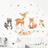 Stickers Chambre Bébé - Animaux de la Forêt Biche Renard