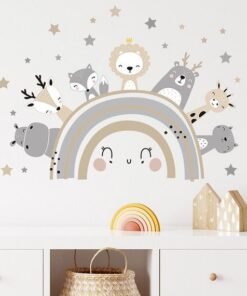 Alternative view of Stickers Chambre Bébé - Arc en Ciel Animaux Etoiles