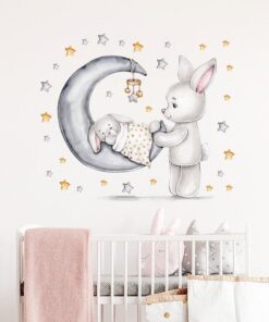 Lapin Gris Stickers Étoile