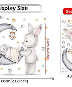 Stickers Chambre Bébé - Maman Bébé Ours Lune Stickers Chambre Bébé - Maman Bébé Ours Lune