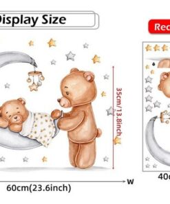 Stickers Chambre Bébé - Maman Bébé Ours Lune Stickers Chambre Bébé - Maman Bébé Ours Lune