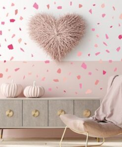 Stickers Chambre Bébé Fille - Cailloux Formes Roses