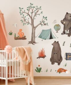 Alternative view of Stickers Chambre Bébé - Arbre Ours Forêt