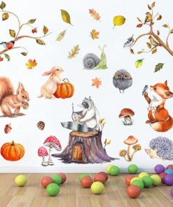 Alternative view of Stickers Chambre Bébé - Forêt Animaux Automne