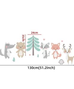 Stickers Chambre Bébé - Animaux de la Forêt Pastel Stickers Chambre Bébé - Animaux de la Forêt Pastel