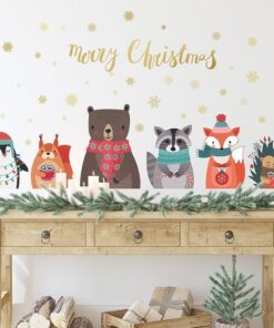 Alternative view of Stickers Chambre Bébé - Animaux de Noël et Flocons de neige