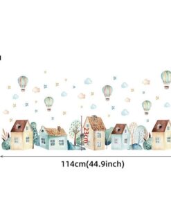 Stickers Chambre Bébé - Village Montgolfières Etoiles Stickers Chambre Bébé - Village Montgolfières Etoiles