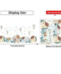 Stickers Chambre Bébé - Village Montgolfières Etoiles Stickers Chambre Bébé - Village Montgolfières Etoiles