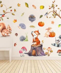 Stickers Chambre Bébé - Forêt Animaux Automne Stickers Chambre Bébé - Forêt Animaux Automne