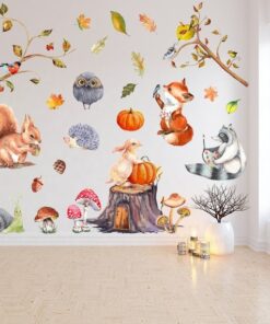 Stickers Chambre Bébé - Forêt Animaux Automne Stickers Chambre Bébé - Forêt Animaux Automne