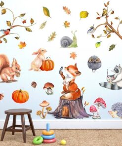 Stickers Chambre Bébé - Forêt Animaux Automne Stickers Chambre Bébé - Forêt Animaux Automne