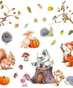 Stickers Chambre Bébé - Forêt Animaux Automne Stickers Chambre Bébé - Forêt Animaux Automne