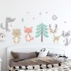 Stickers Chambre Bébé - Animaux de la Forêt Pastel