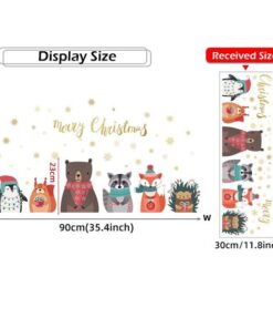 Stickers Chambre Bébé - Animaux de Noël et Flocons de neige