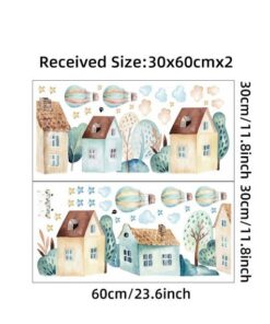 Stickers Chambre Bébé - Village Montgolfières Etoiles Stickers Chambre Bébé - Village Montgolfières Etoiles