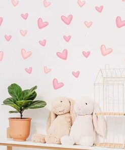 Stickers Chambre Bébé - Coeurs Roses