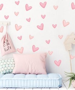 Stickers Chambre Bébé - Coeurs Roses