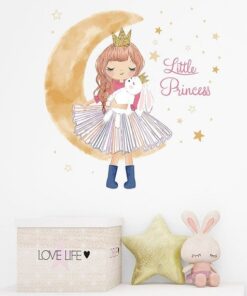 Stickers Chambre Fille - Princesse Lune