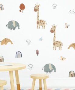 Stickers Chambre Bébé - Arc en ciel Girafe Stickers Chambre Bébé - Arc en ciel Girafe