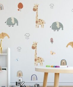 Stickers Chambre Bébé - Arc en ciel Girafe Stickers Chambre Bébé - Arc en ciel Girafe
