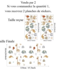 Stickers Chambre Bébé - Arc en ciel Girafe Stickers Chambre Bébé - Arc en ciel Girafe