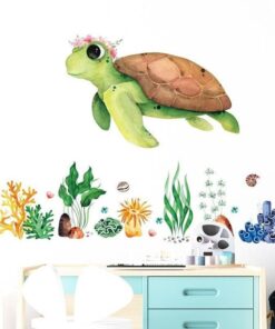 Alternative view of Stickers Chambre Fille - Baleine Fleurs