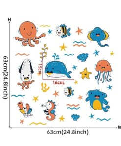 Stickers Chambre Bébé - Petits Animaux de la Mer